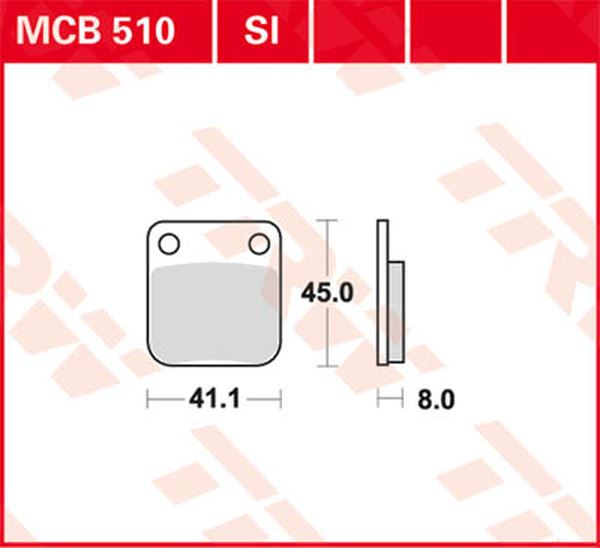 Trw SI Series Sindered Off-Road Brake Pads For Yamaha YFM 350 A 80-25 MCB510SI