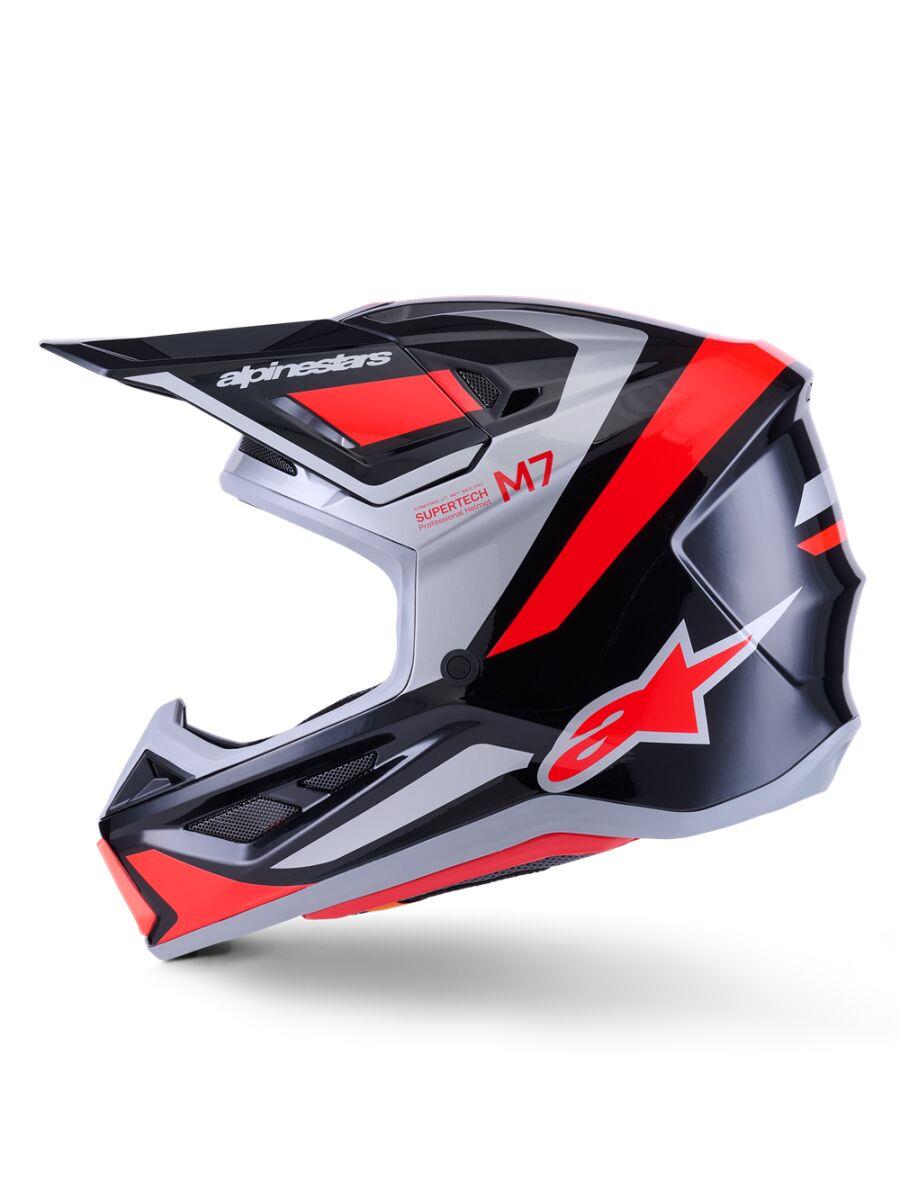 ALPINESTARS SM7 Rise Helmet BLK/RD/SILV 2025 Model