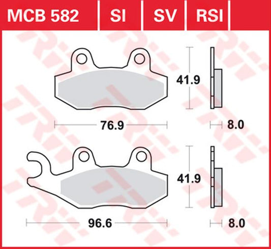 Trw All Round Metal Brake Pads For Triumph Bonneville 900 T100 1989-2026 MCB582