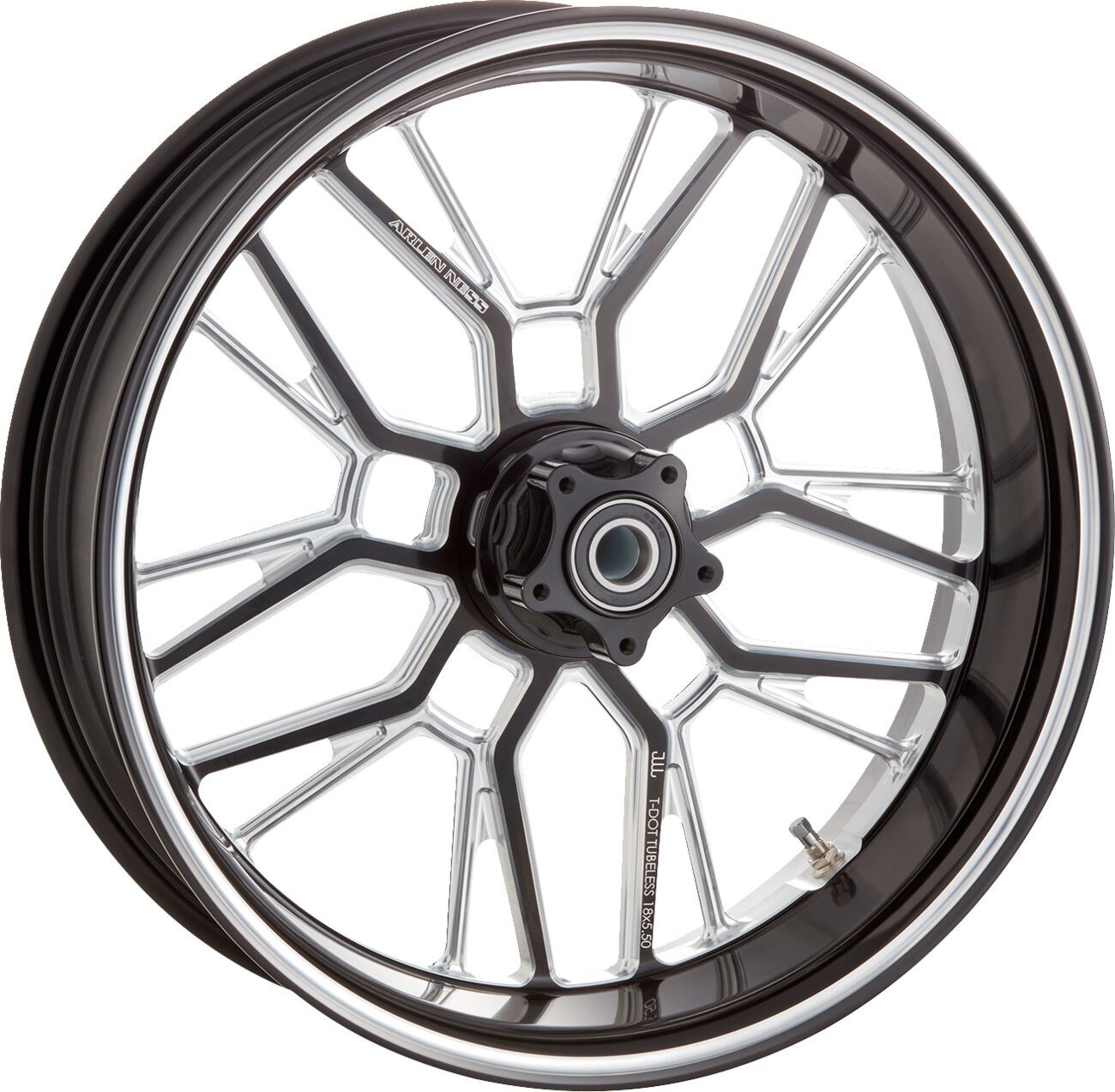 Arlen Ness Split-Spoke Rim 18X5.5 Black Machined Aluminum 330-023