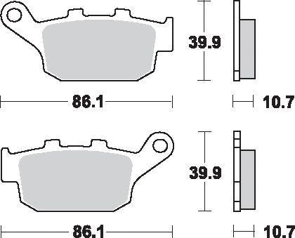 Sbs LS Street Excel Sintered Rear Brake Pads For Honda NC 700 X 1987-2026 614LS