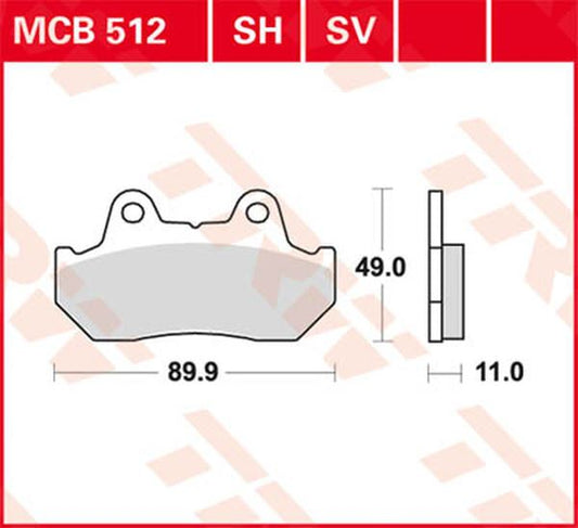 Trw SH Series Sindered Rear Brake Pads For Honda CBR 600 F 1981-1990 MCB512SH