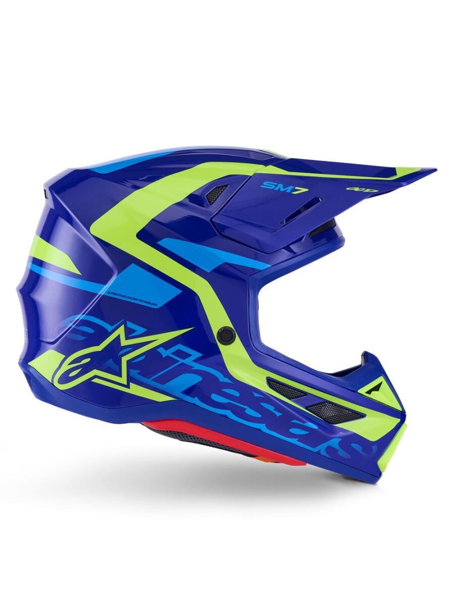 ALPINESTARS SM7 Deed Helmet BLUE/YEL 2025 Model