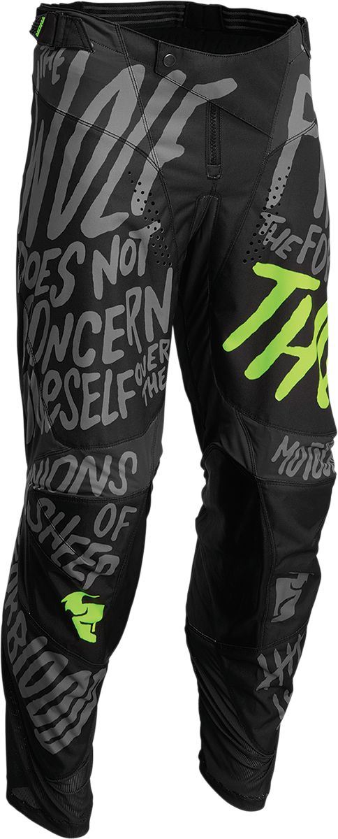 Thor Counting Sheep Pulse Adult Motocross MX Pants Charcoal/Acid 44 Inch Waist