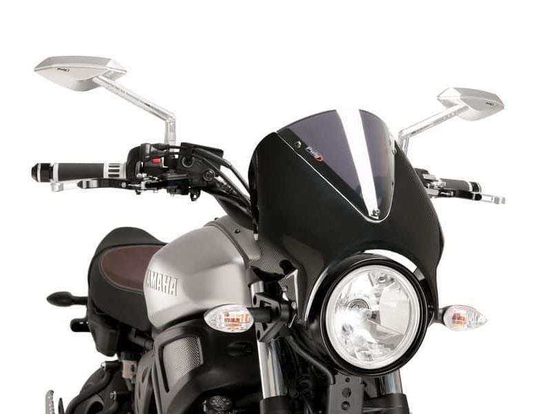 PUIG Retrovision Carbon Look Semi Fairing And Screen 195mm Dark Smoke for Yamaha XSR 700/900 16-21 9561F