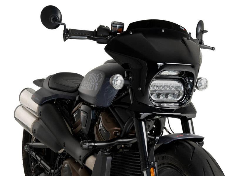 PUIG Fury Sport Semifairing And Screen Black for Harley Davidson Sportster S RH1250S 21-24 21325N