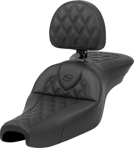 Saddlemen Roadsofa Standard Reach Leather Seat WIth Backrest For Harley Davidson XL 883 04-22 807-11-182BR