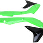 UFO RADIATOR COVERS KAWASAKI KXF450 OEM-COLOR (BLACK/GREEN) KA04736-999