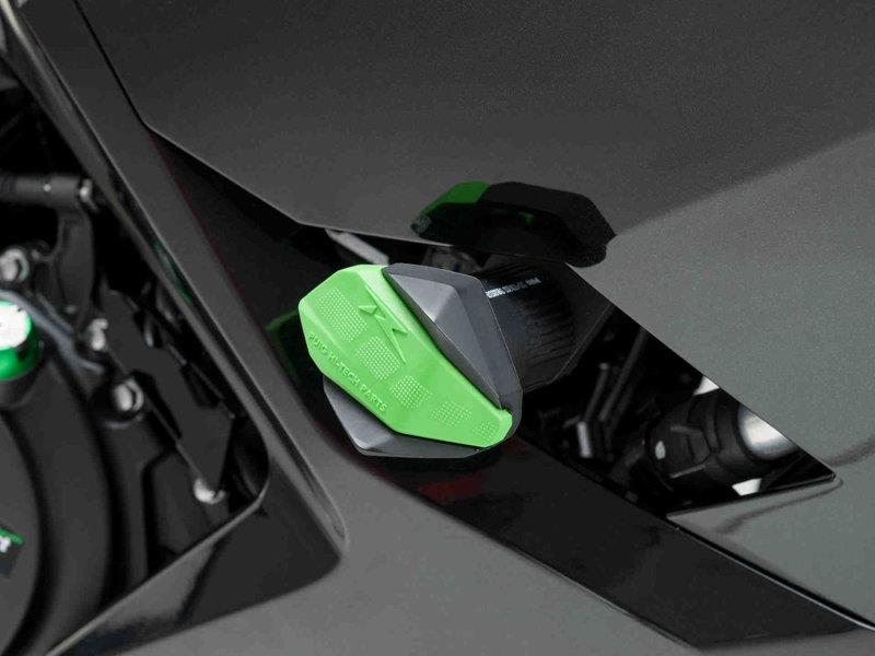 PUIG Rubber Covers For R12 Frame Sliders Green Universal 6378V