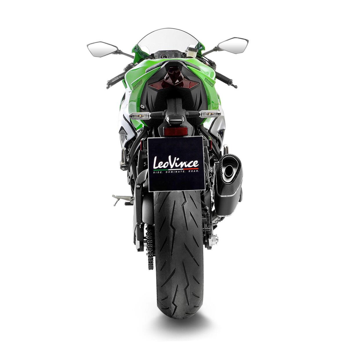 LEOVINCE LV-14R Black Edition Slip-On Muffler for KAWASAKI ZX6R 19-26 15625B