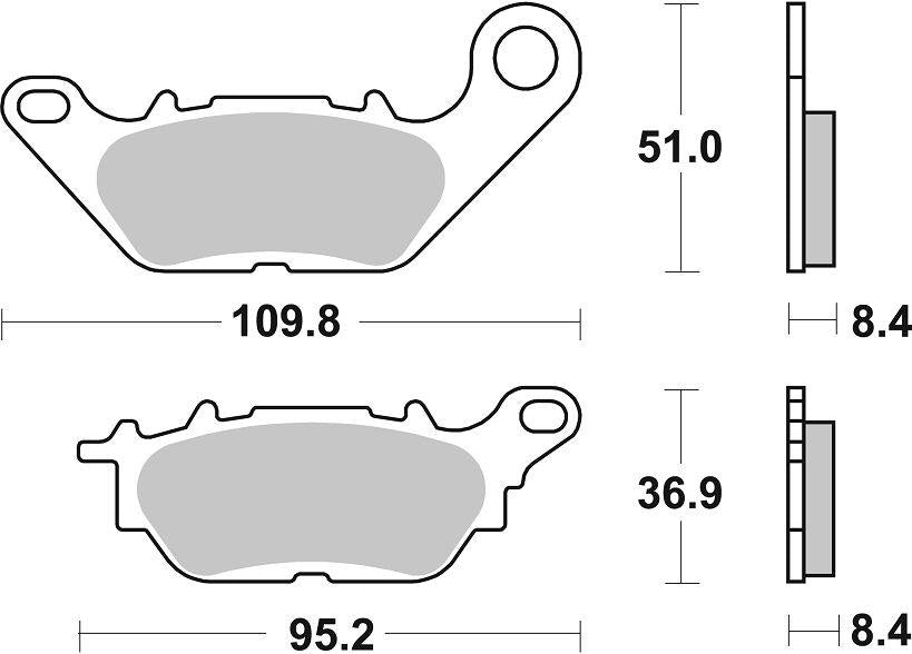 Sbs HF Street Ceramic Organic Brake Pads For Yamaha XSR 125 2008-2024 858HF