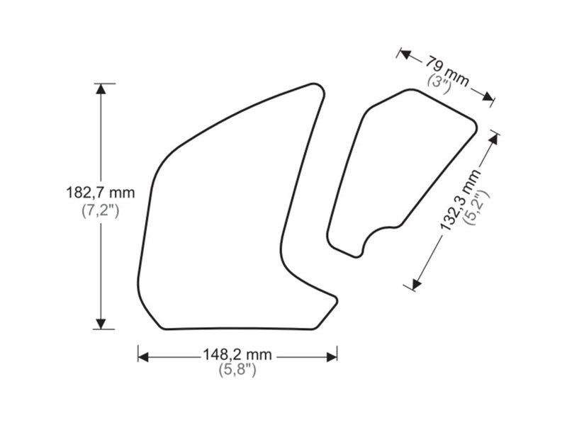 PUIG Side Tank Pad Protector Clear for Yamaha MT-07 18-20 20089W