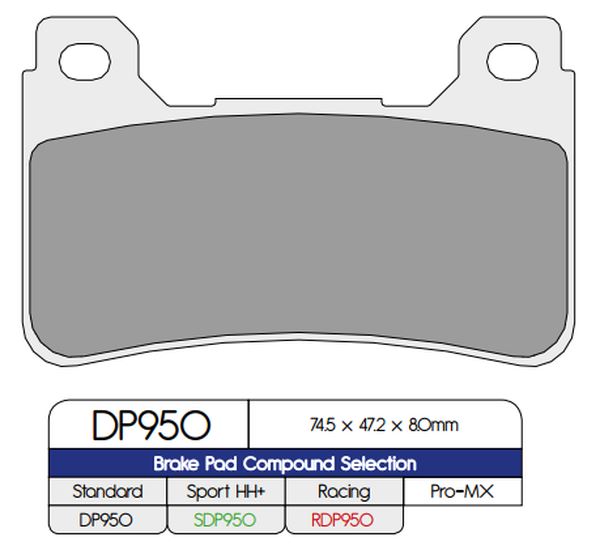 Dp Brakes Standard Sintered Metal Brake Pads For Honda VFR 800 F 2004-2018 DP950