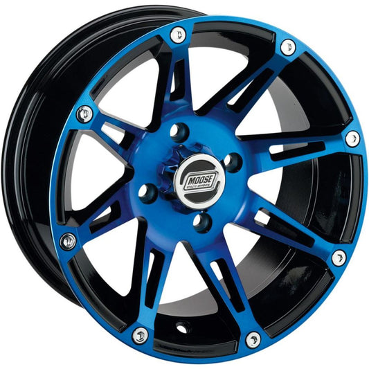 Moose Utility 387X Blue 12X7 4/110 4+3 Alloy Quad UTV Wheel