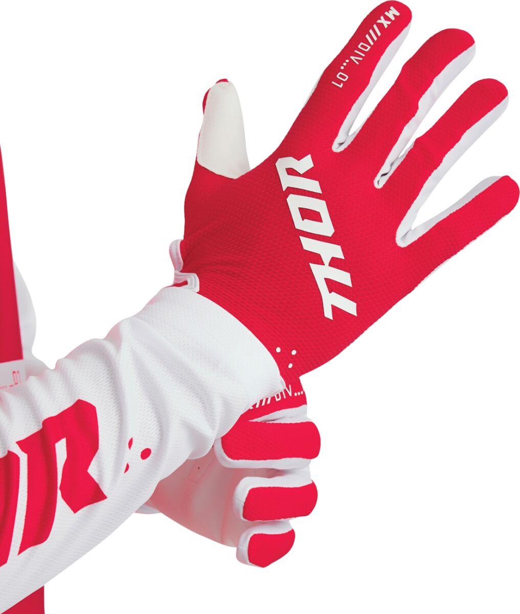 THOR Ridemode Static Gloves Red