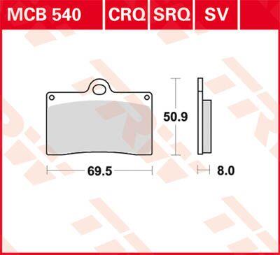 Trw SV Series Sindered Brake Pads For Ducati Monster 900 1988-2016 MCB540SV