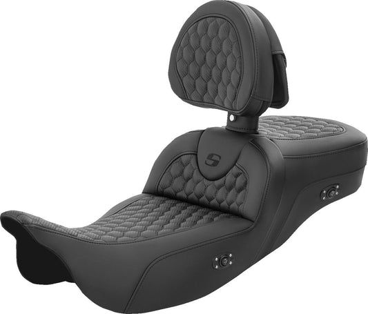Saddlemen Honeycomb Roadsofa Seat With Backrest For Harley Davidson FLHXS 1868 ABS 08-23 808-07B-190BRHC