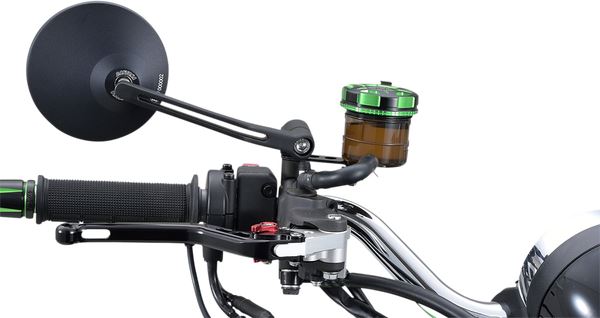 Daytona E-Marked Mirror Black Aluminum Round Handlebar End Side View 89429