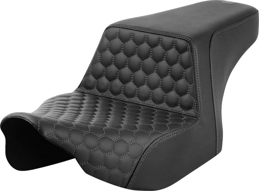 Saddlemen Honeycomb Step-Up Seat Black Stitch For HD FLTRXSE 1977 23-24 823-07-17702