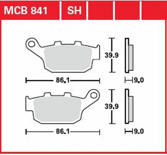 Trw SH Series Sindered Rear Brake Pads For Honda CB 1000 2009-2026 MCB841SH