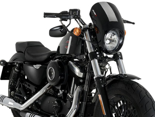 PUIG Anarchy Semi Fairing Black for Harley Davidson Sportster Forty Eight XL1200X 15-20 21084N