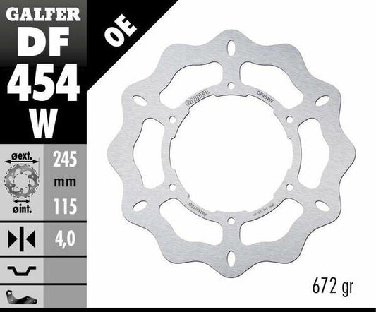 GALFER Brake Rotor Solid-Mount Wave® One Piece (Fixed) DF454W