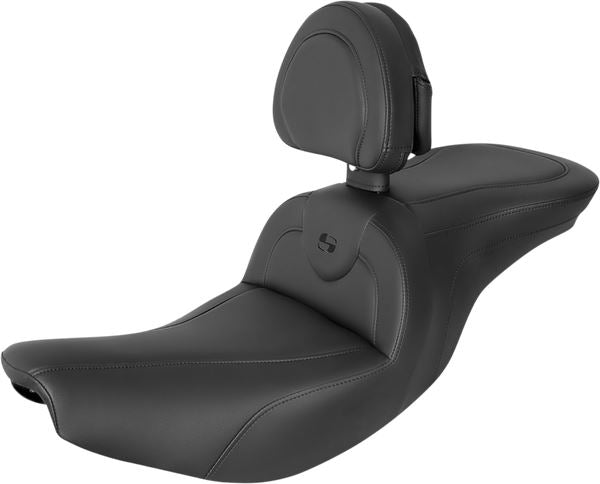 SADDLEMEN Roadsofa™ One-Piece Seat Black Includes Backrest I14-07-187BR