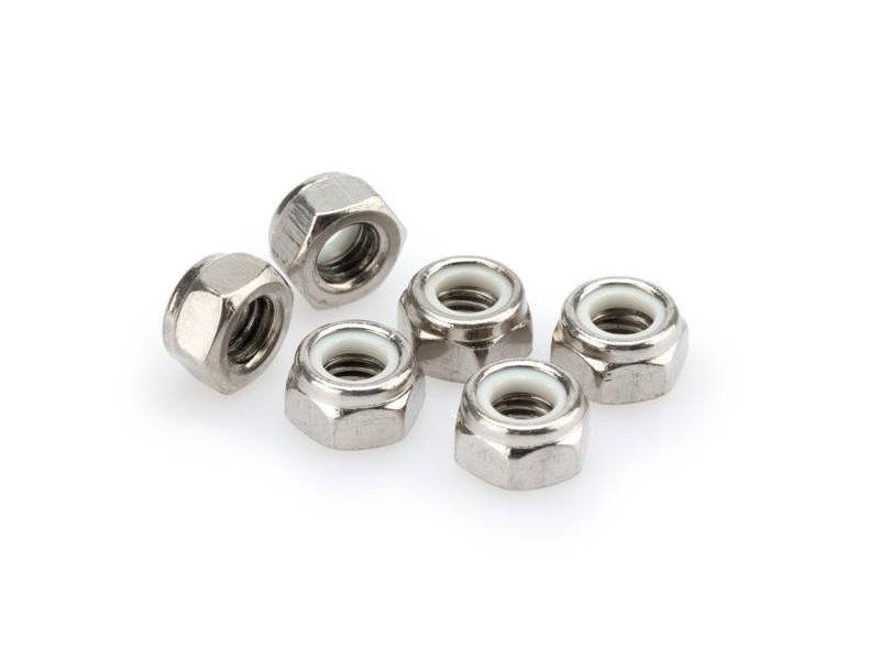 PUIG M8 Locknuts x 6 Silver Universal 0832P