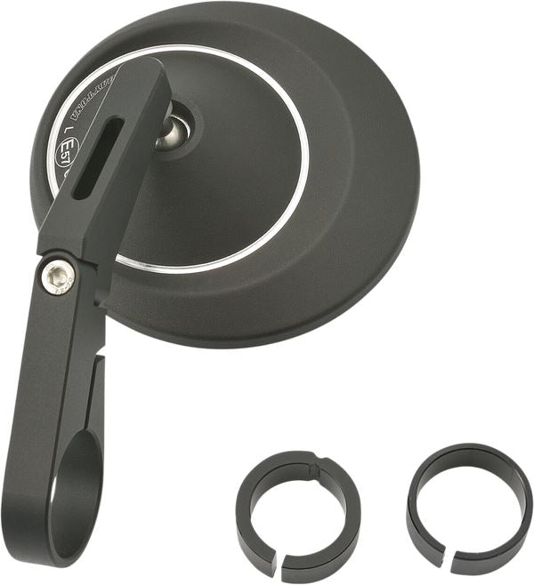Daytona Bar End Mirror Black Aluminum Short D-Mirror-8 30mm Clamp 89730