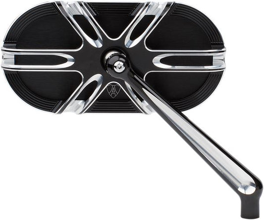 Arlen Ness Caged Series Mirror Black Aluminum Screw-In Right 13-166