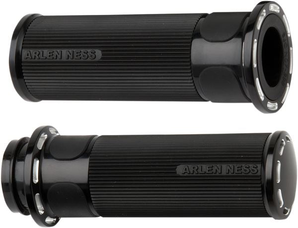 Arlen Ness Slot Track Grips Black Anodized For HD XL 883 N 76-22 07-301