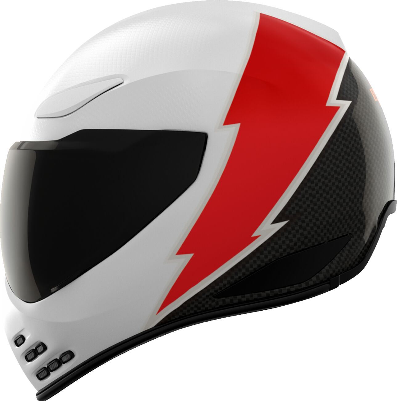 ICON Domain™ White, Red Motorcycle Helmet