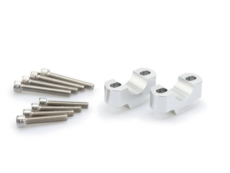 Puig 20mm Handlebar Risers For 29mm Bars Silver 7631H