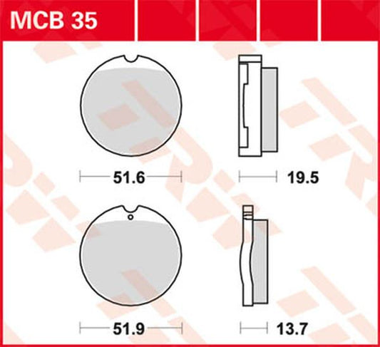 Trw All Round Sintered Metal Brake Pads For Honda CB 550 K 1971-1978 MCB35