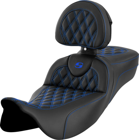 Saddlemen Roadsofa Extended Reach Leather Seat With Backrest And Rain Cover For Harley Davidson FLHXS 1868 ABS 08-23 808-07B-184B1