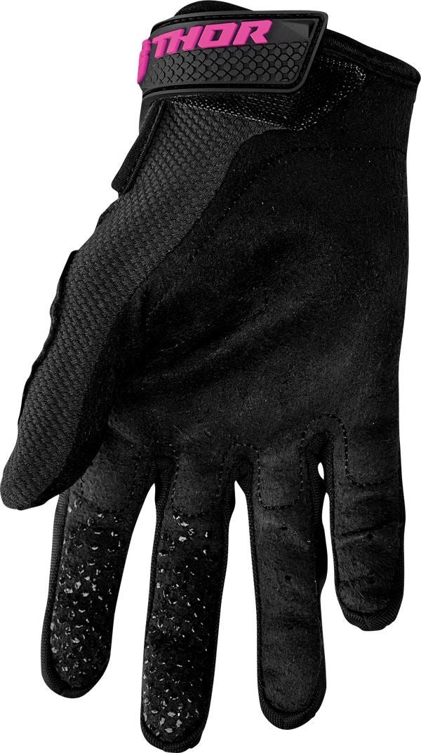 THOR Women's Sector MX Motorcross Gloves Black/Pink 2023 Model