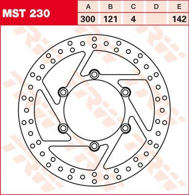 Trw Round Fixed Brake Rotor Larger Than 300mm For Suzuki XF 650 1991-2002 MST230