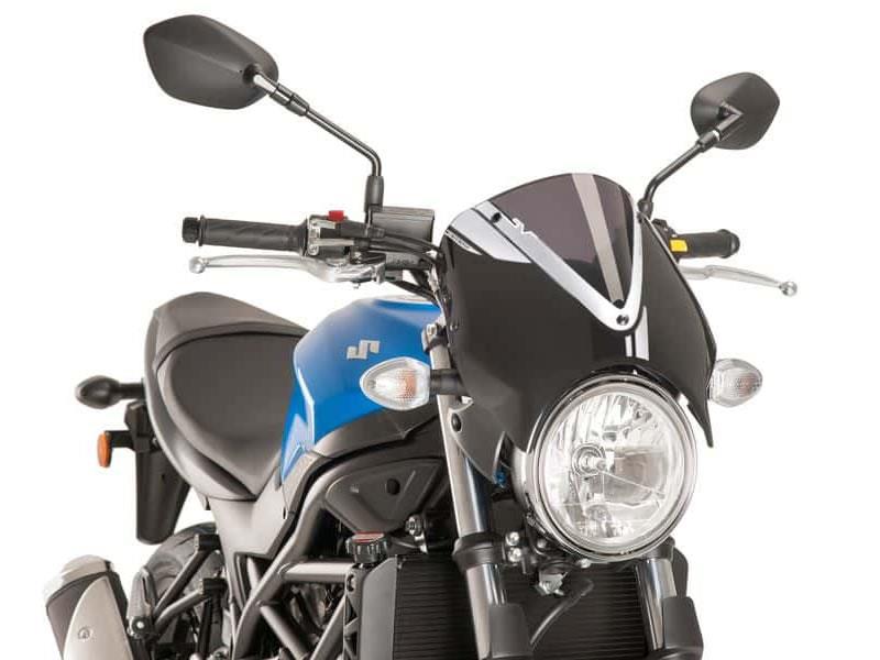 PUIG Retrovision Black Semi Fairing And Screen 195mm Dark Smoke for Suzuki SV 650 16-25 8926F