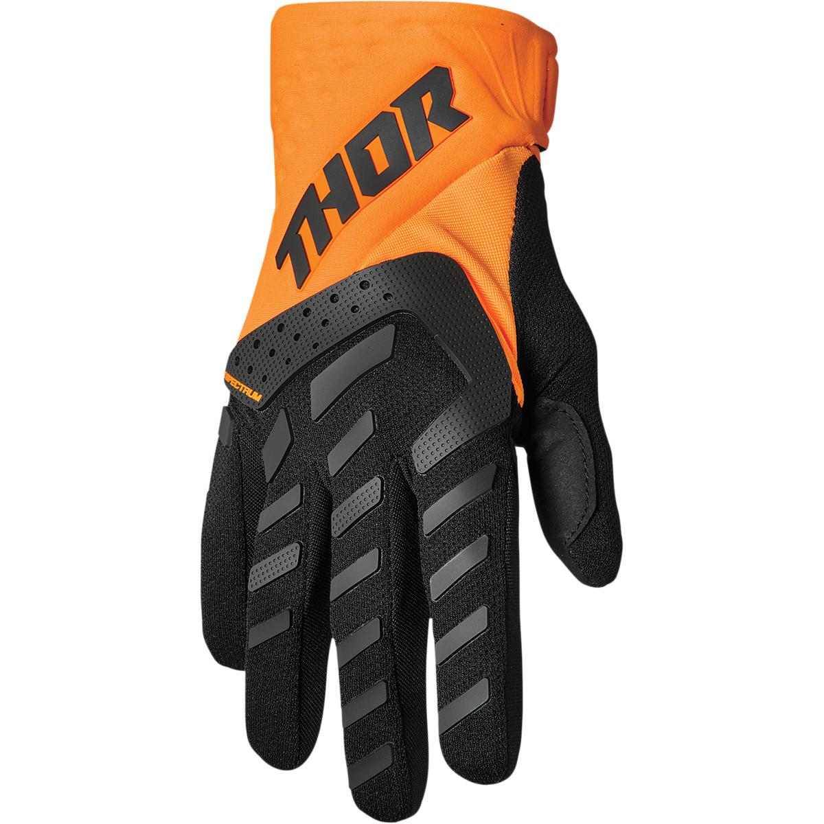 THOR Youth Spectrum MX Motorcross Gloves Black/Orange 2023 Model