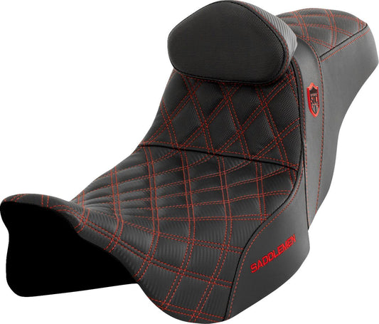Saddlemen Grip Seat With Backrest For HD FLHXS 1868 08-23 SC80807REDRT