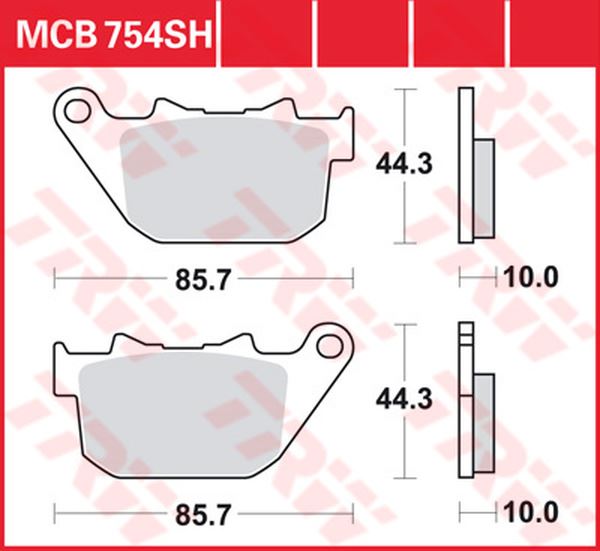 Trw SH Series Sindered Rear Brake Pads For Harley XL 883 N 2004-2017 MCB754SH