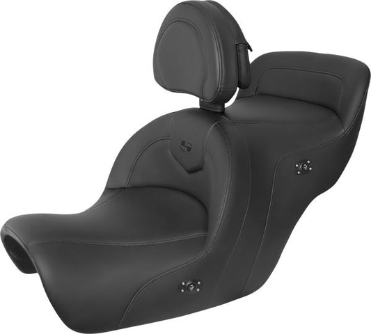 SADDLEMEN Roadsofa™ 2-Up Seat Seat Black Heated Includes Backrest H88-07-187BRHCT