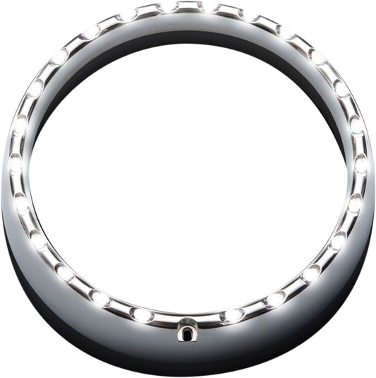 Custom Dynamics 7" LED Headlight Trim Ring Harley FLHTC 1690 12-13 CDTB-BAT-W-C