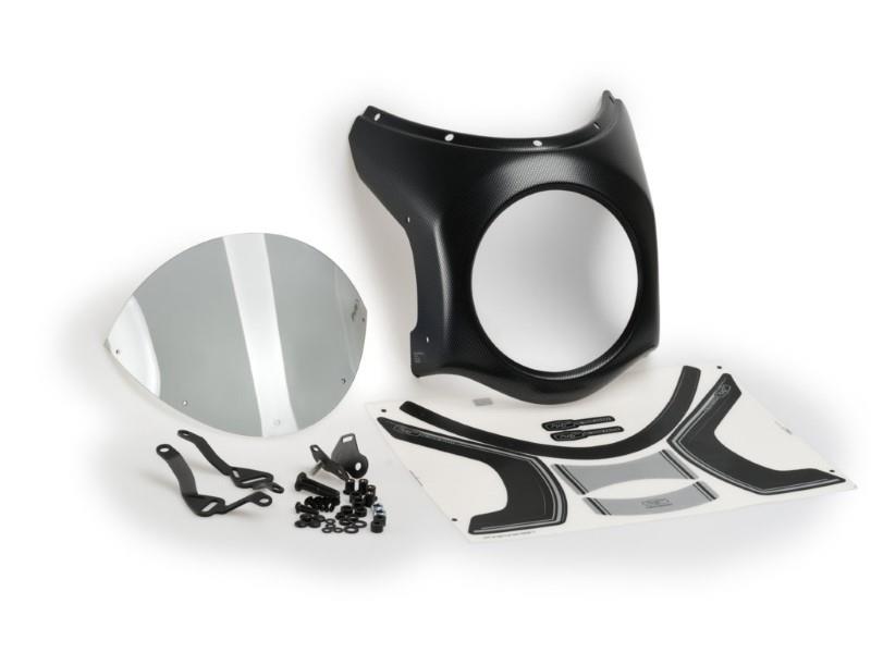 Puig Retro Carbon Look Semi Fairing And Screen 195mm Light Smoke 5026W