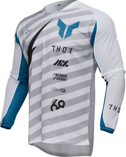 THOR LAUNCHMODE Vented Raid Jersey WHITE/GREY 2024 Model