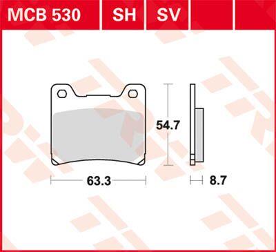 Trw SH Series Sindered Rear Brake Pads For Yamaha XVS 1100 A 1988-2007 MCB530SH