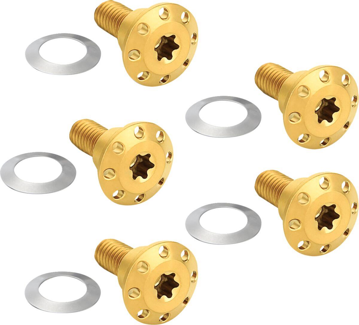 Arlen Ness Front Floating Brake Rotor Bolt Kit Titanium Polished 5 Pack 300-922