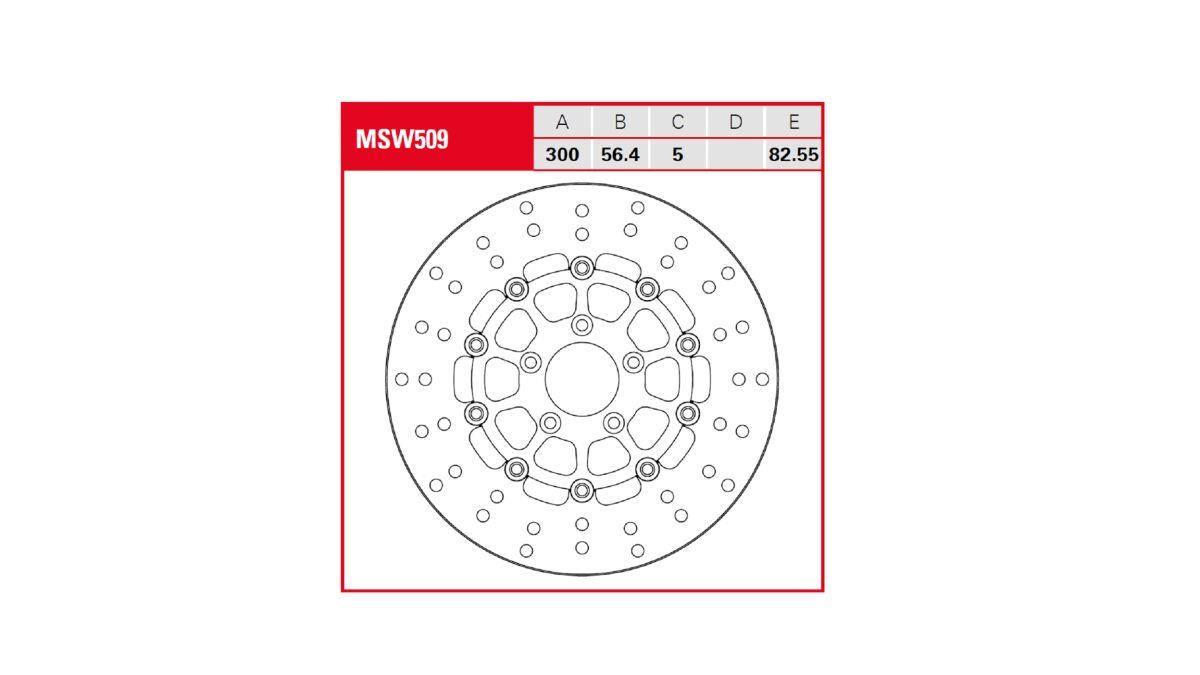 Trw Round Floating Brake Rotor For Harley Davidson FXDB 1584 2007-2013 MSW509