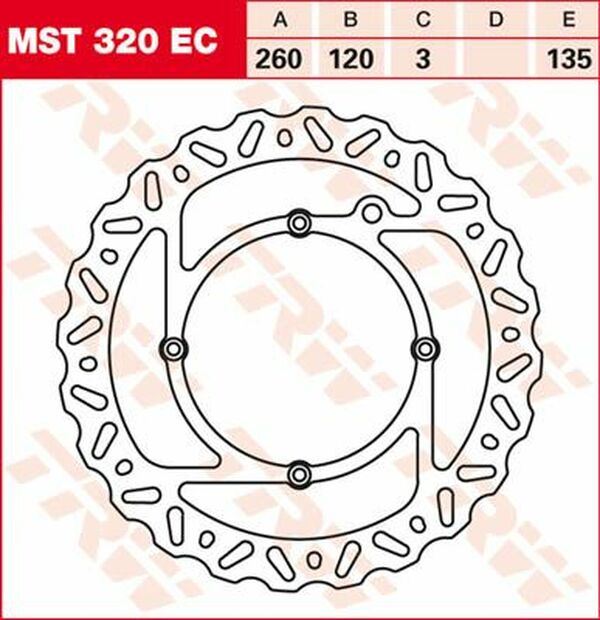 Trw EC Cross Design Brake Rotor For Husqvarna CR 125 2000-2025 Silver MST320EC