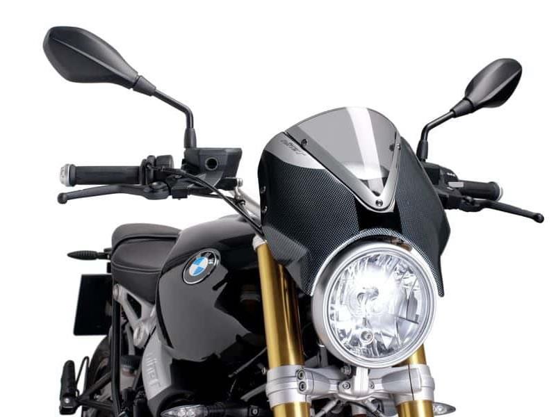 Puig Retrovision Carbon Look Semi Fairing And Screen Dark Smoke 7653C